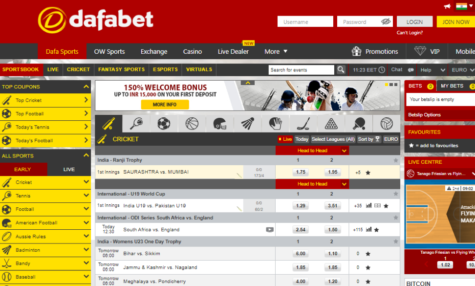 The official website offers many options for sports betting and gambling / Dafabet
